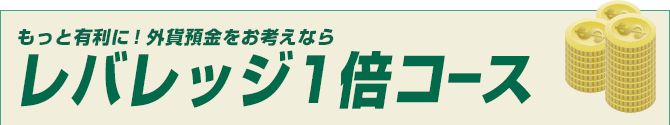 もっと有利に!外貨預金をお考えなら レバレッジ1倍コース