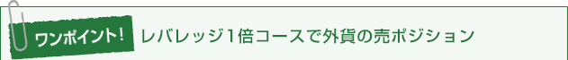 ワンポイント!レバレッジ1倍コースで外貨の売ポジション