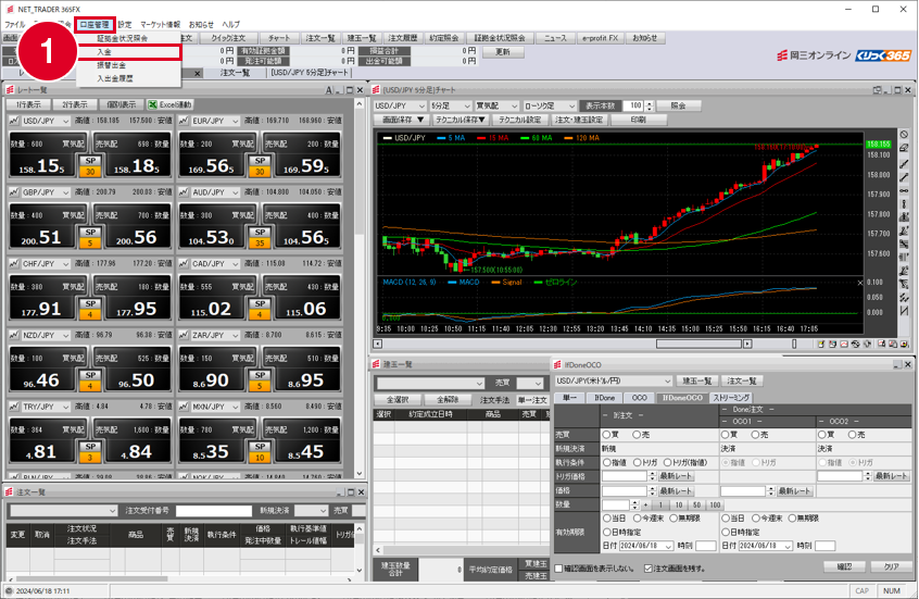 NET_TRADER 365FX画面の画像