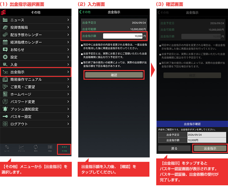 スマートフォンからのお手続き手順